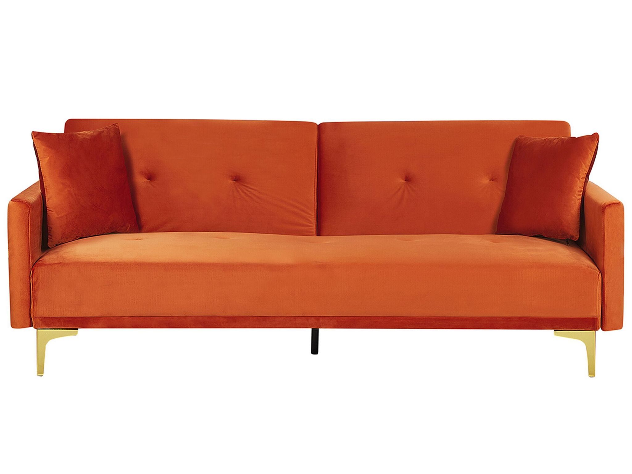 Beliani Schlafsofa 3-sitzer Lucan Samtstoff Orange
