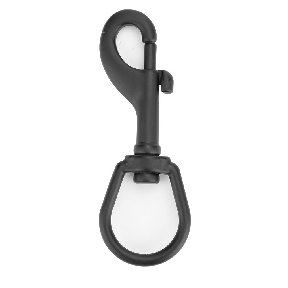 Mousqueton de plongée à œillet pivotant en acier inoxydable 316, 100 mm, noir