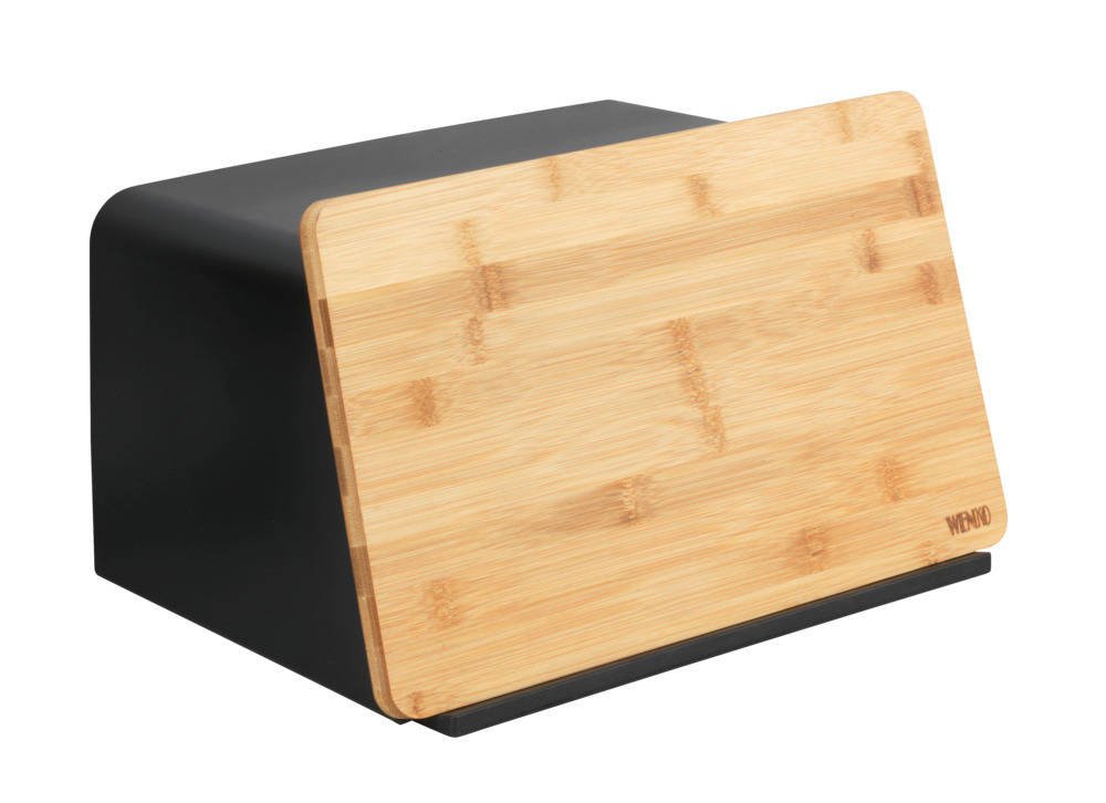 Wenko Schwarz Brotkasten Mit Bambusbrett Mod. Kubo,