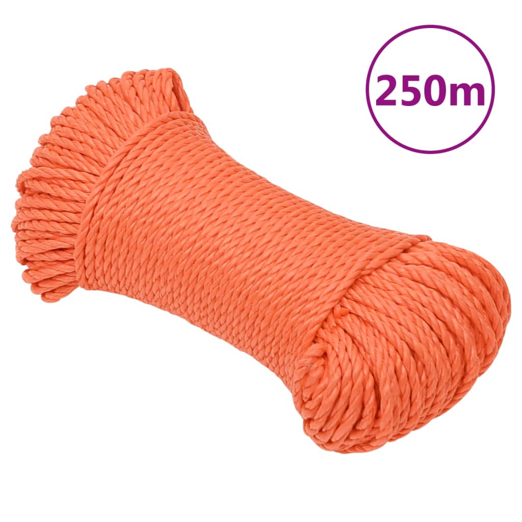 Vidaxl Orange Arbeitsseil 6 Mm 250 M Polypropylen