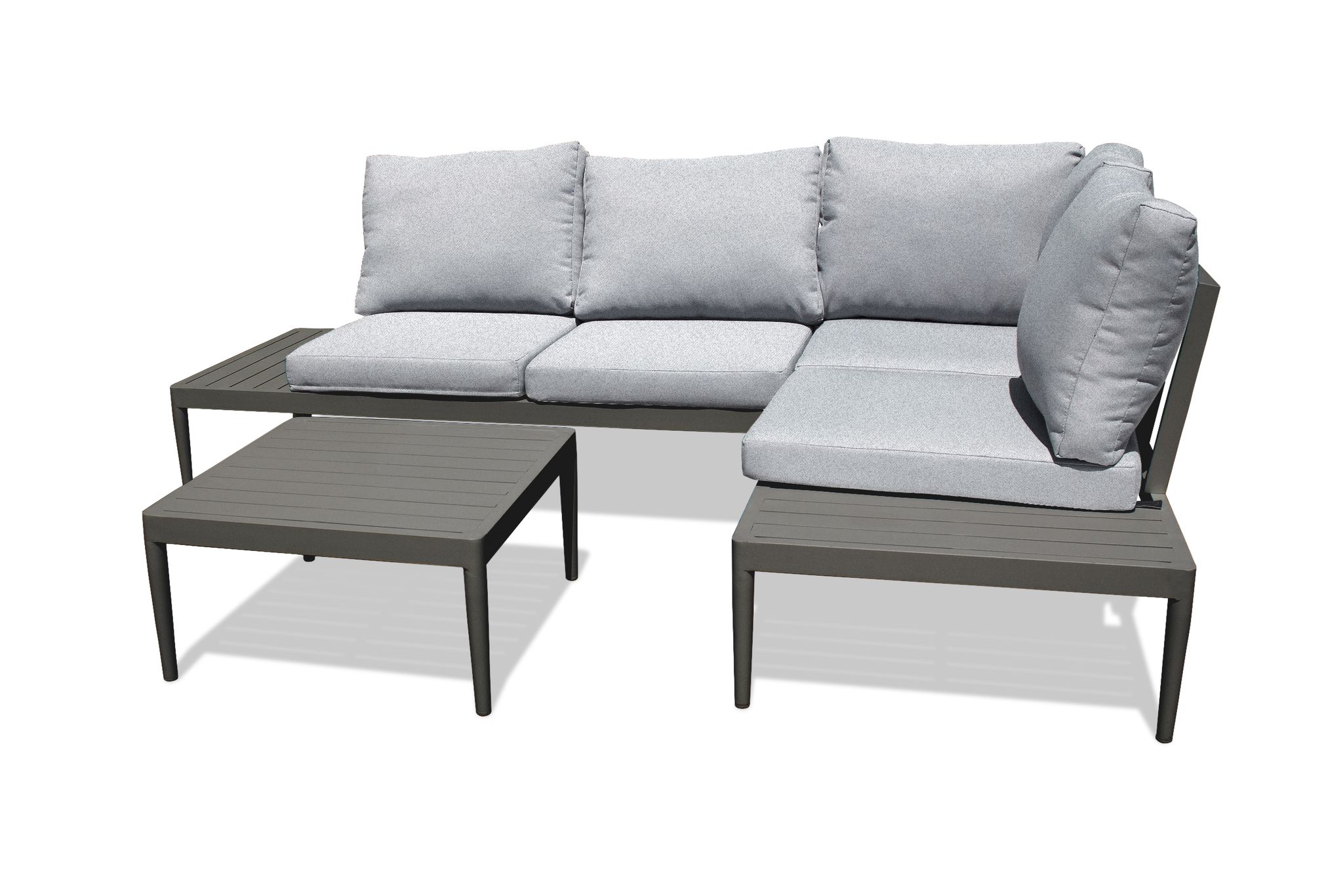 Dcb Garden - Ankara - Salon De Jardin D'Angle 4 Places En Aluminium