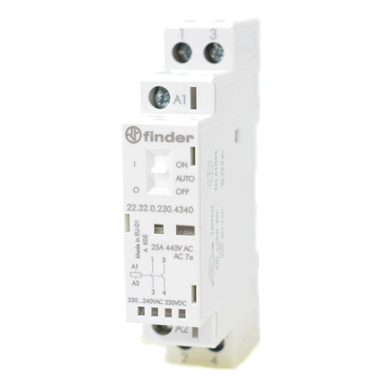 Contacteur Finder 22.32.0.230.4340 22.32.0.230.4340 2 no (t) 230 v/dc, 230 v/ac 25 a 1 pc(s)