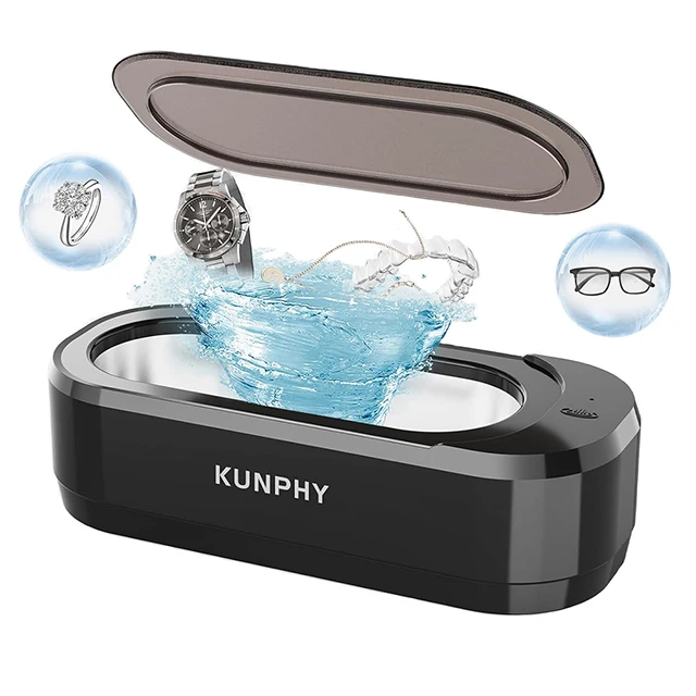 Nettoyeur à ultrasons 350 ml, 46 kHz, bain de nettoyage pour bijoux, lunettes et prothèses dentaires