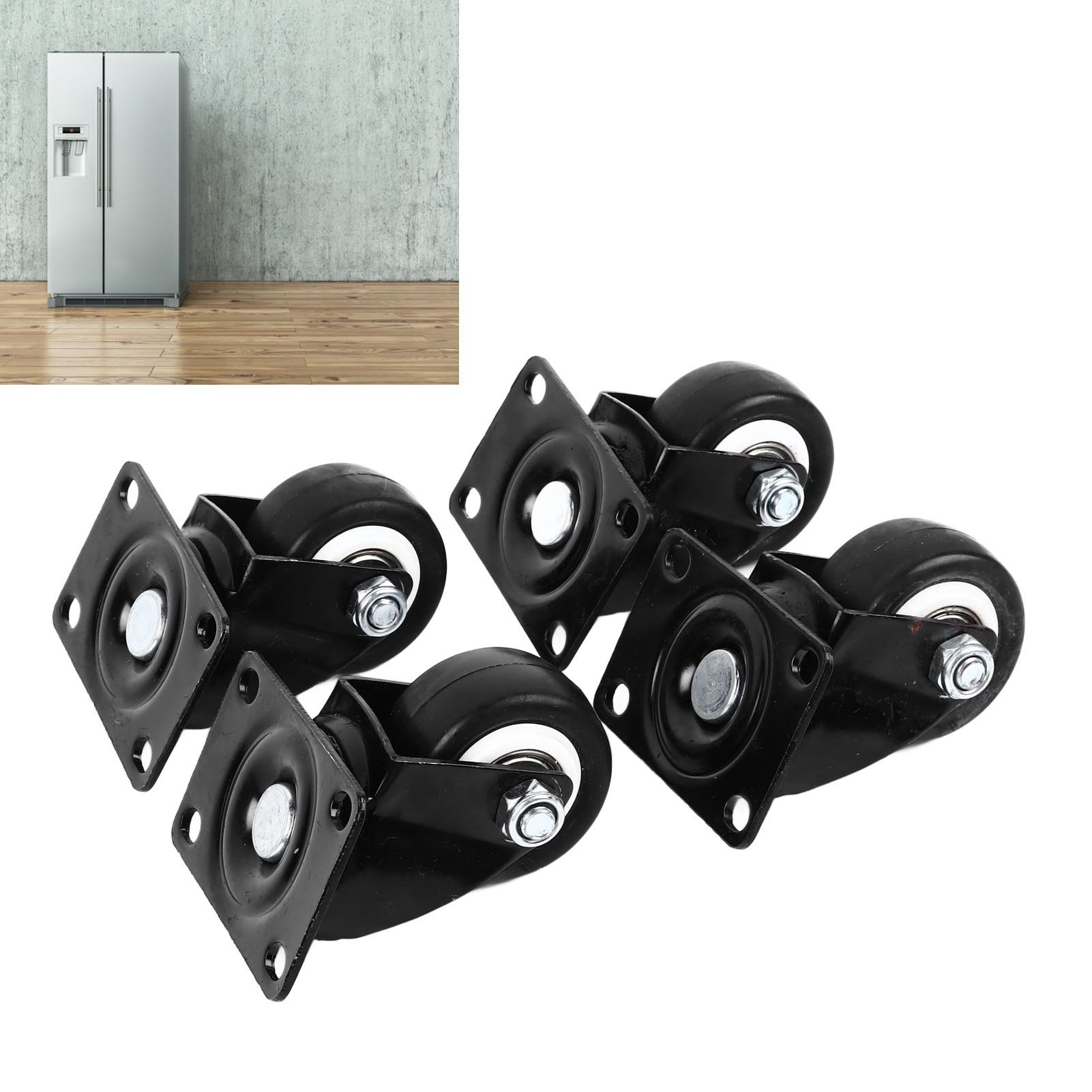 Ruote Girevoli Con Ruote In Pvc Per Frigorifero - 4 Ruote Silenziose A 360° Da 2,5 Pollici, Resistenti E Senza Marchio