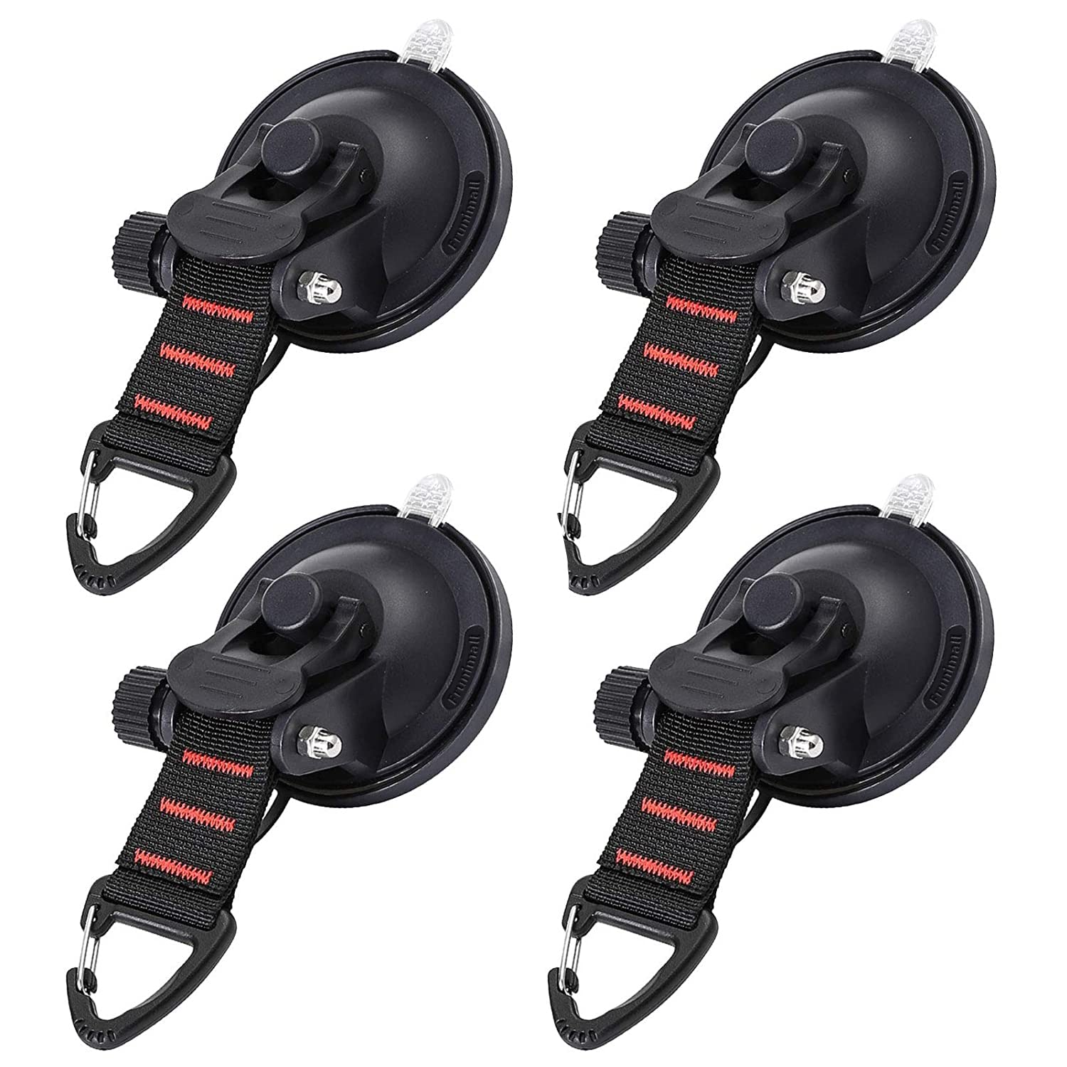 Ventouse d'ancrage adhésive noire PU Ø 65 mm, pour auvent, bateau et bâche, lot de 4