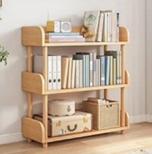 Costway – Bibliothèque En Bois De Pin Naturel 3 Niveaux – Étagères