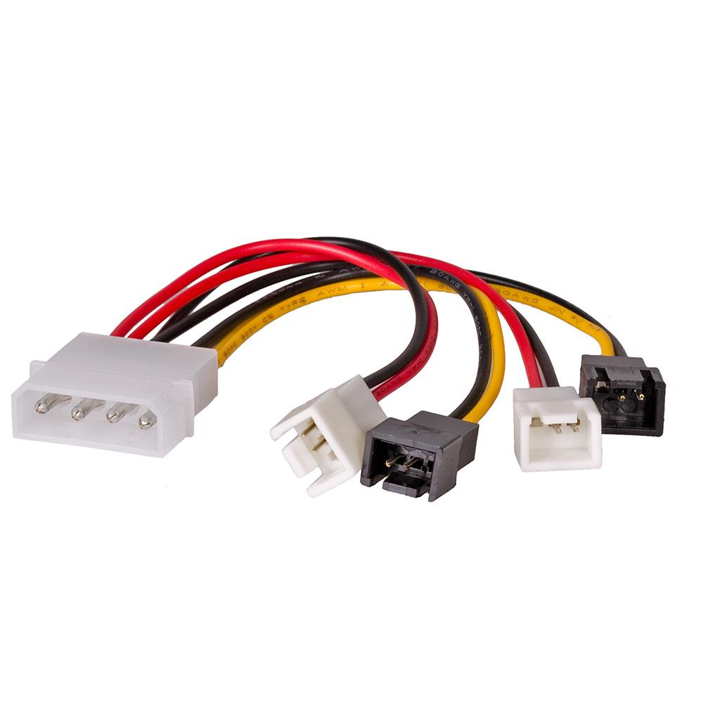 Akyga Weiß Molex-Kabel – 2X 3-Poliges Ak-Ca-34 Lüfter-Stromkabel 12 V 5 V 15 Cm