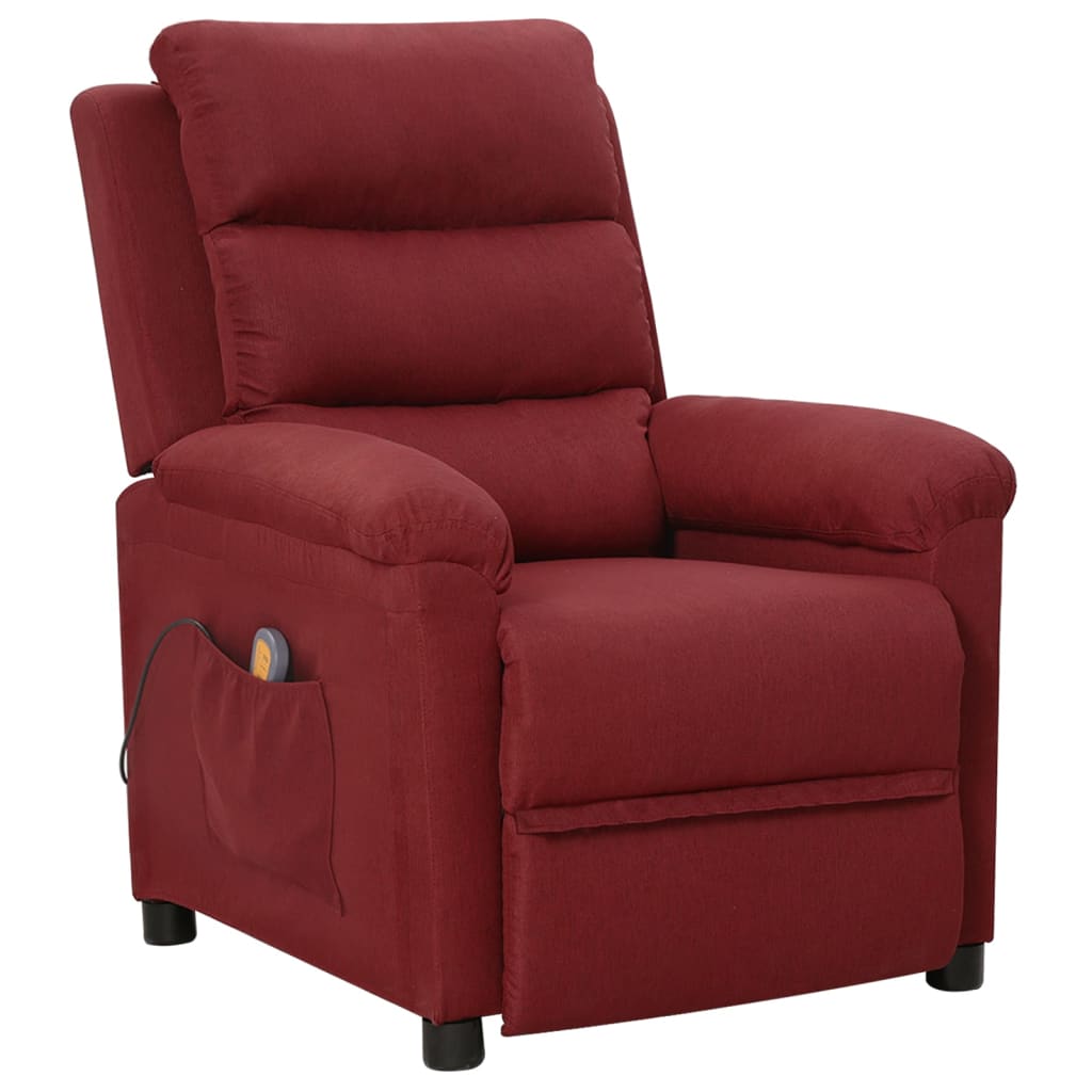 Massagesessel Weinrot Stoff Vidaxl