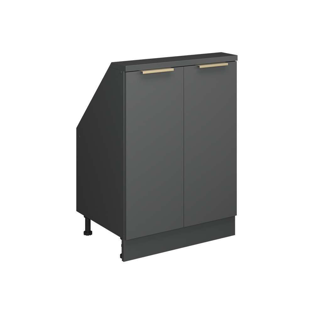 Dachschrägenschrank Rion, Anthrazit-gold, 60 X 81.6 Cm Mit 2 Türen, Vicco