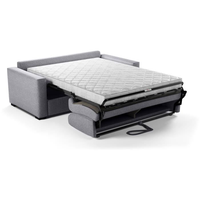 Canapé Convertible Express - Marius - Tissu Gris Clair - 190 X 100 X 87