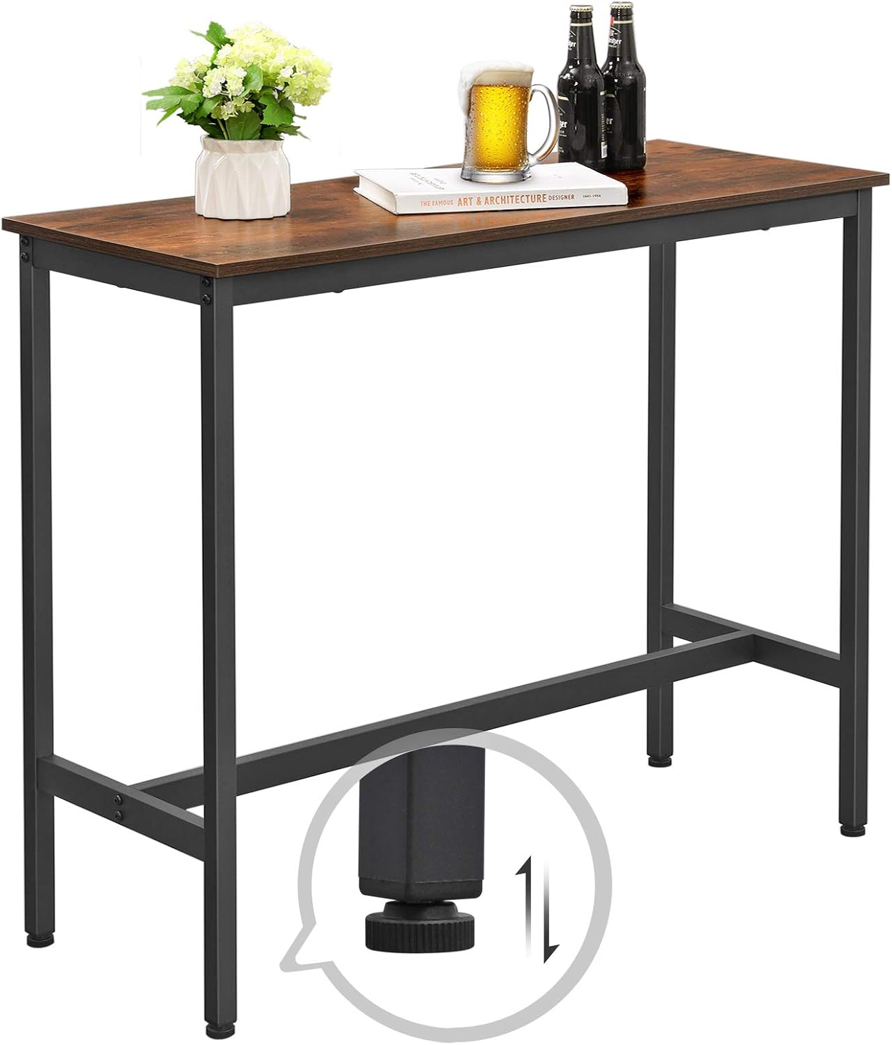 Vasagle - Table De Bar, Table Haute Fine