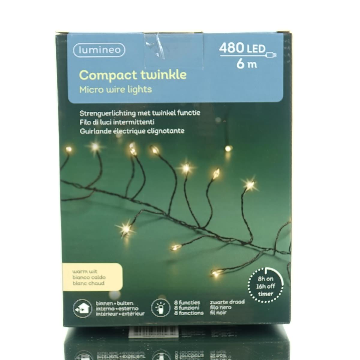 Iperbriko Lumineo Micro Led Lichterkette Compact Warmweiß 8 Funktionen 480 Led 6 Meter