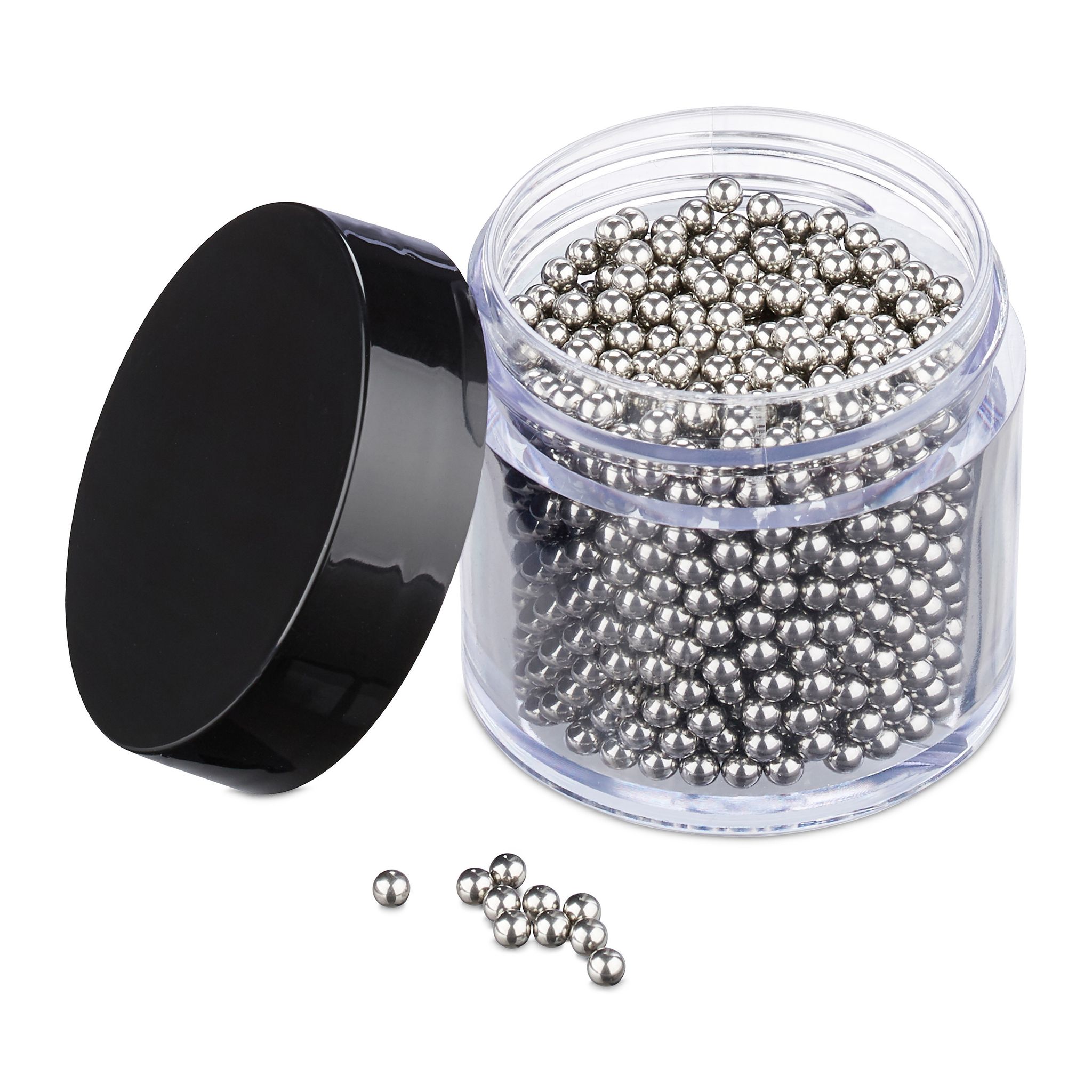Relaxdays Reinigungsperlen, 1000 Stück, Edelstahl, Reinigung Von Flaschen, Karaffen, Dekanter & Vasen, Putzperlen Silber 4052025264420