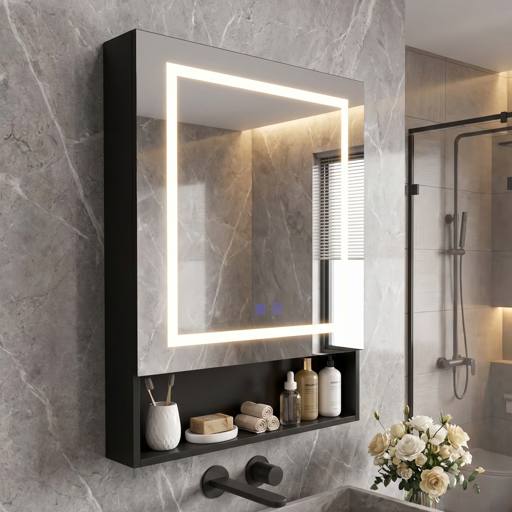 Armoire Murale De Salle De Bain Avec Miroir Led