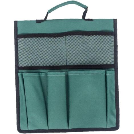 Sac à outils de jardinage en tissu Oxford, vert foncé, multi-poches