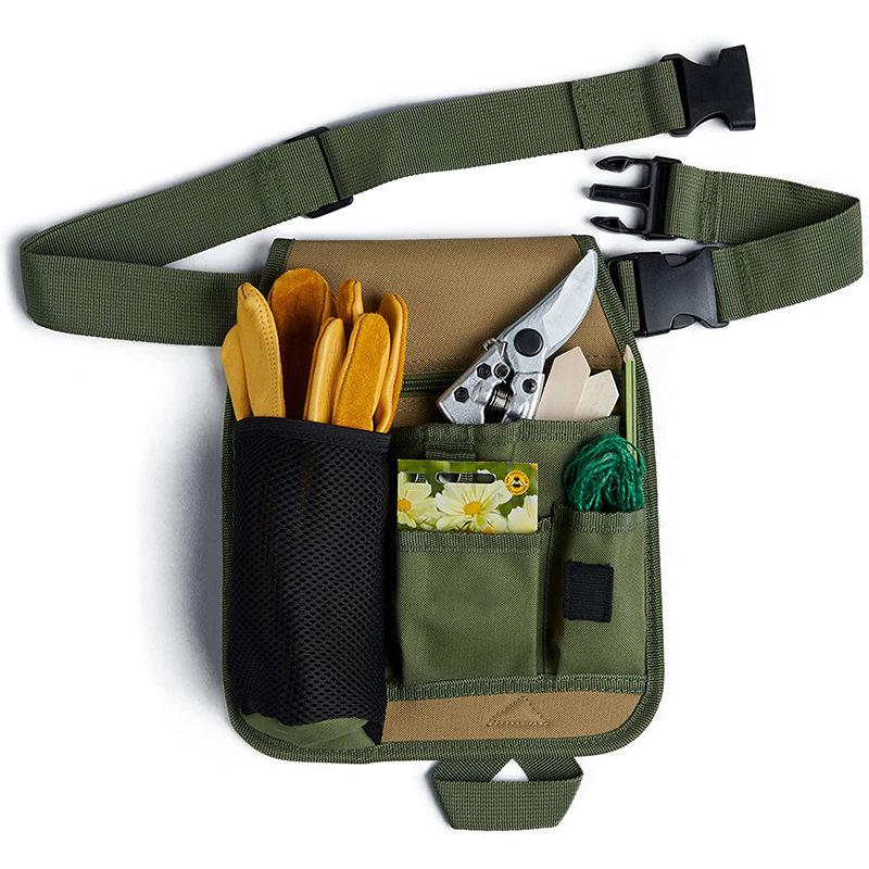 Ceinture porte-outils de jardinage avec 6 poches et boucle, sangle réglable, 30 x 20 x 15 cm