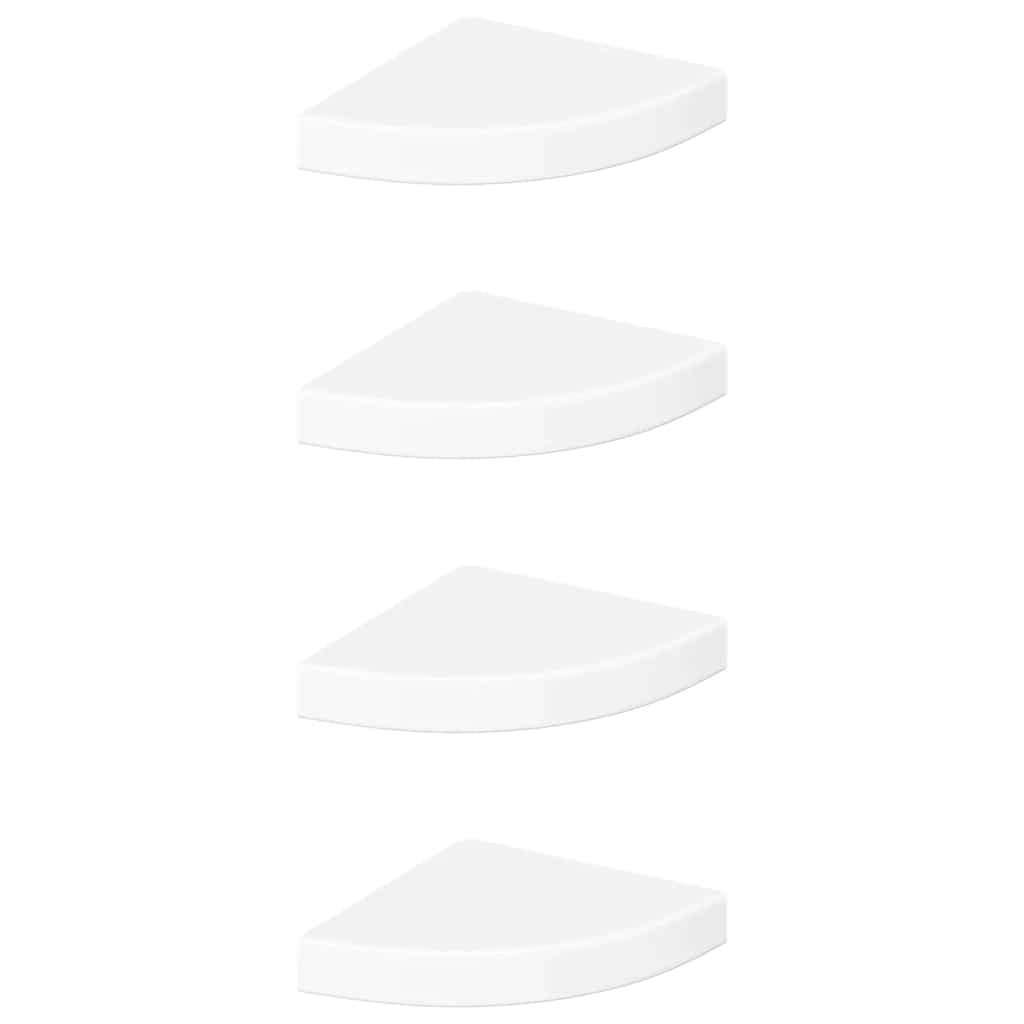Floating Corner Shelves 4 Pcs High Gloss White 25x25x3.8 Cm Mdf Vidaxl