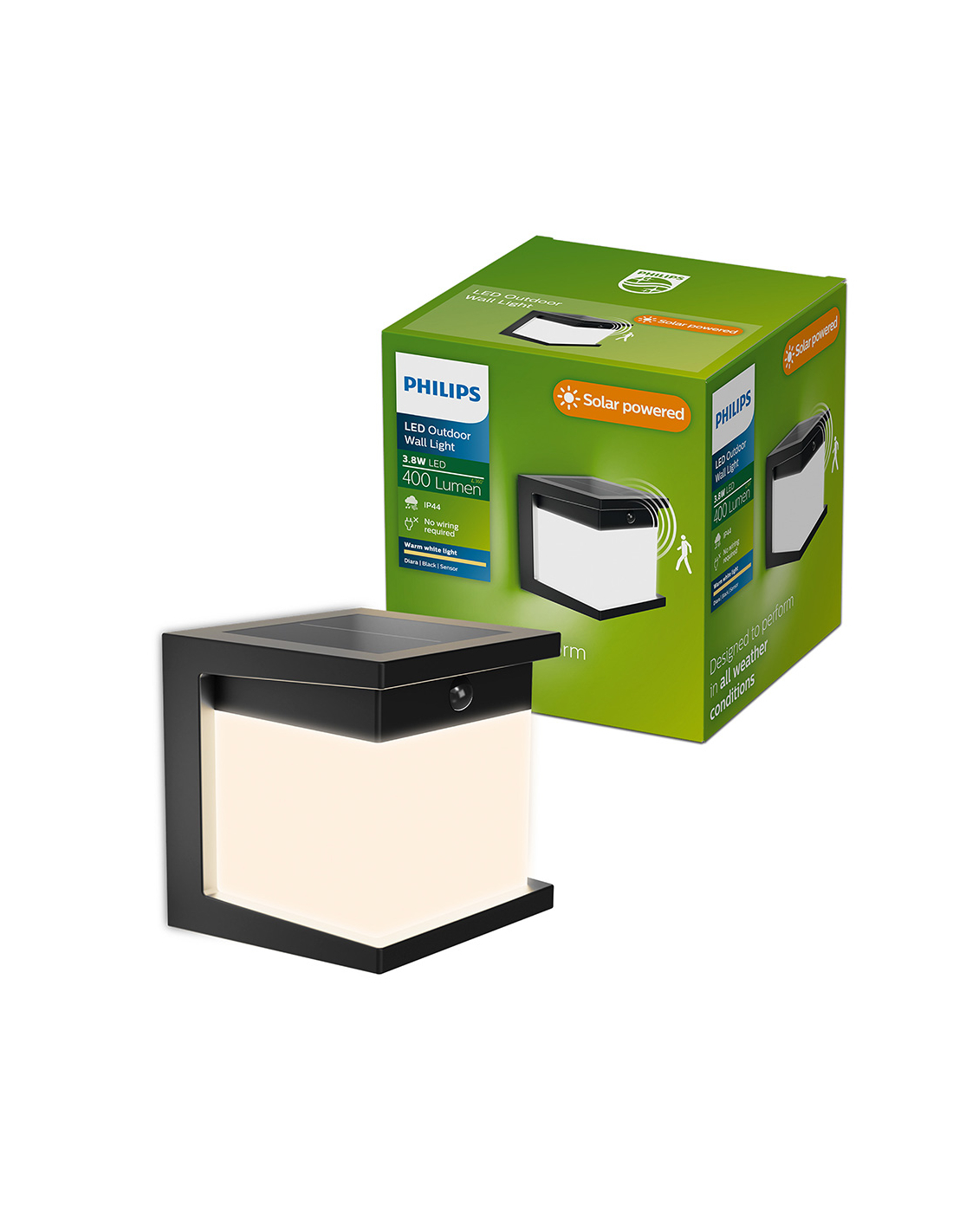 Philips Schwarz Gartenbeleuchtung, Outdoor Solar Diara (400 Lm, Ip44) - Bild 4