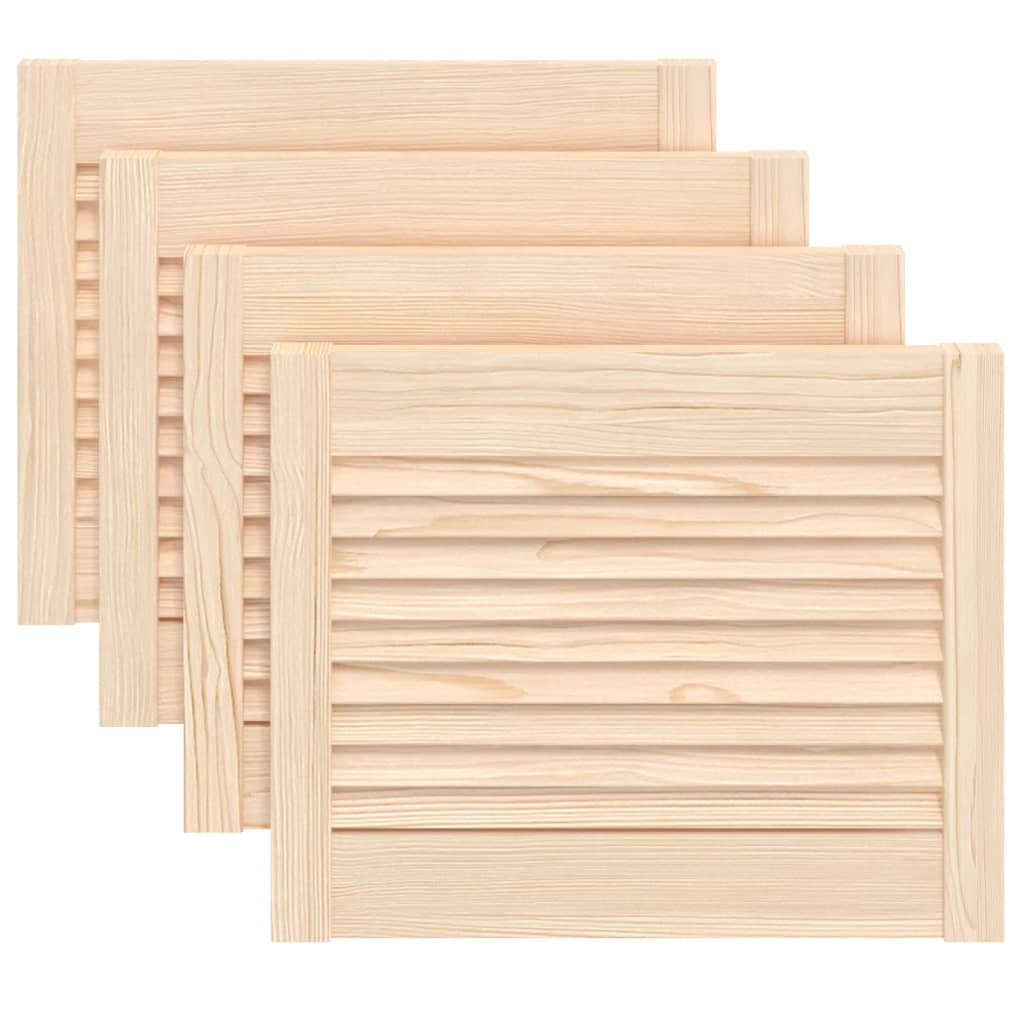 Cabinet Doors Louvred Design 4 Pcs 39.5x49.4 Cm Solid Wood Pine Vidaxl