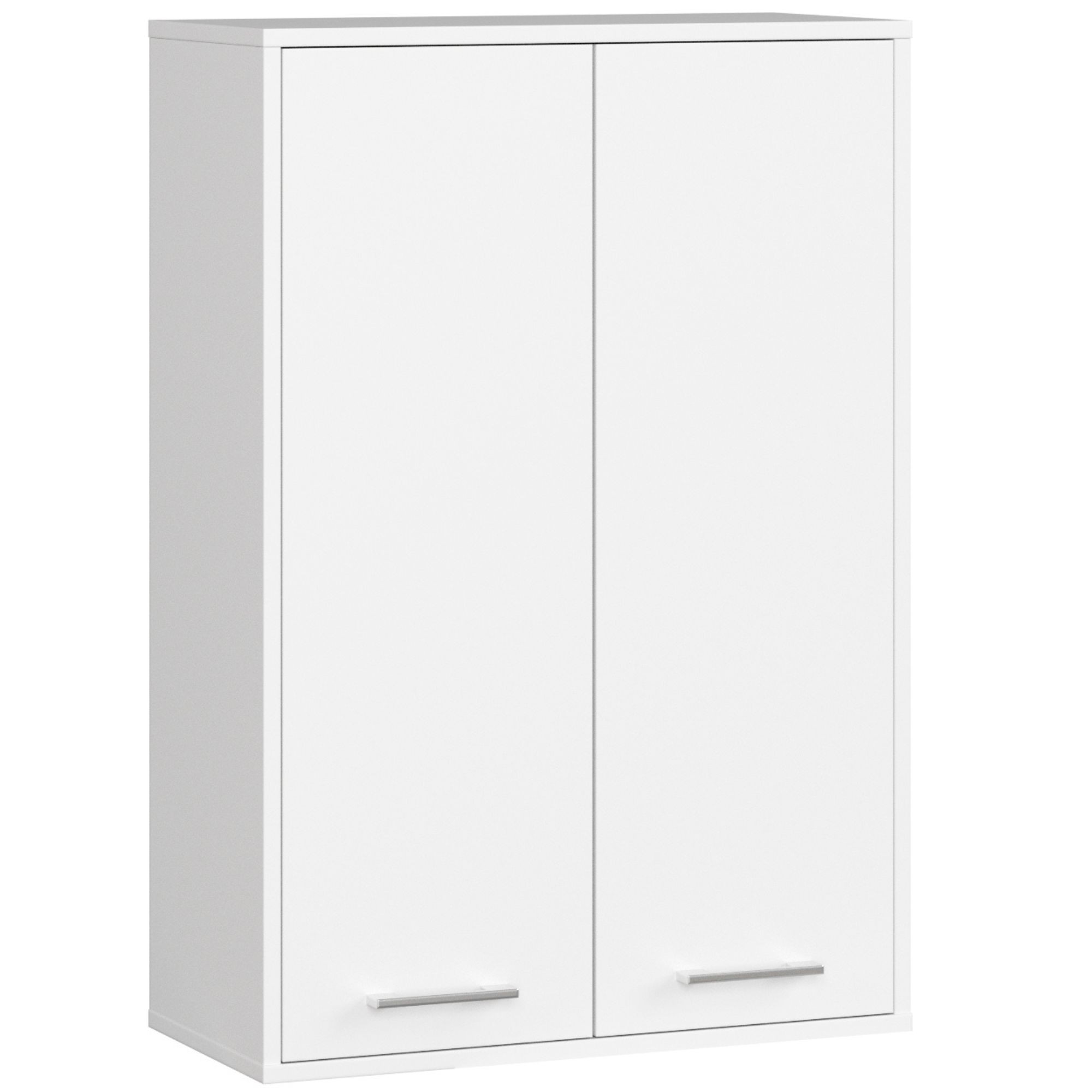Akord - Armoire Salle De Bains Suspendue Fin Blanche 64 Cm 2 Portes