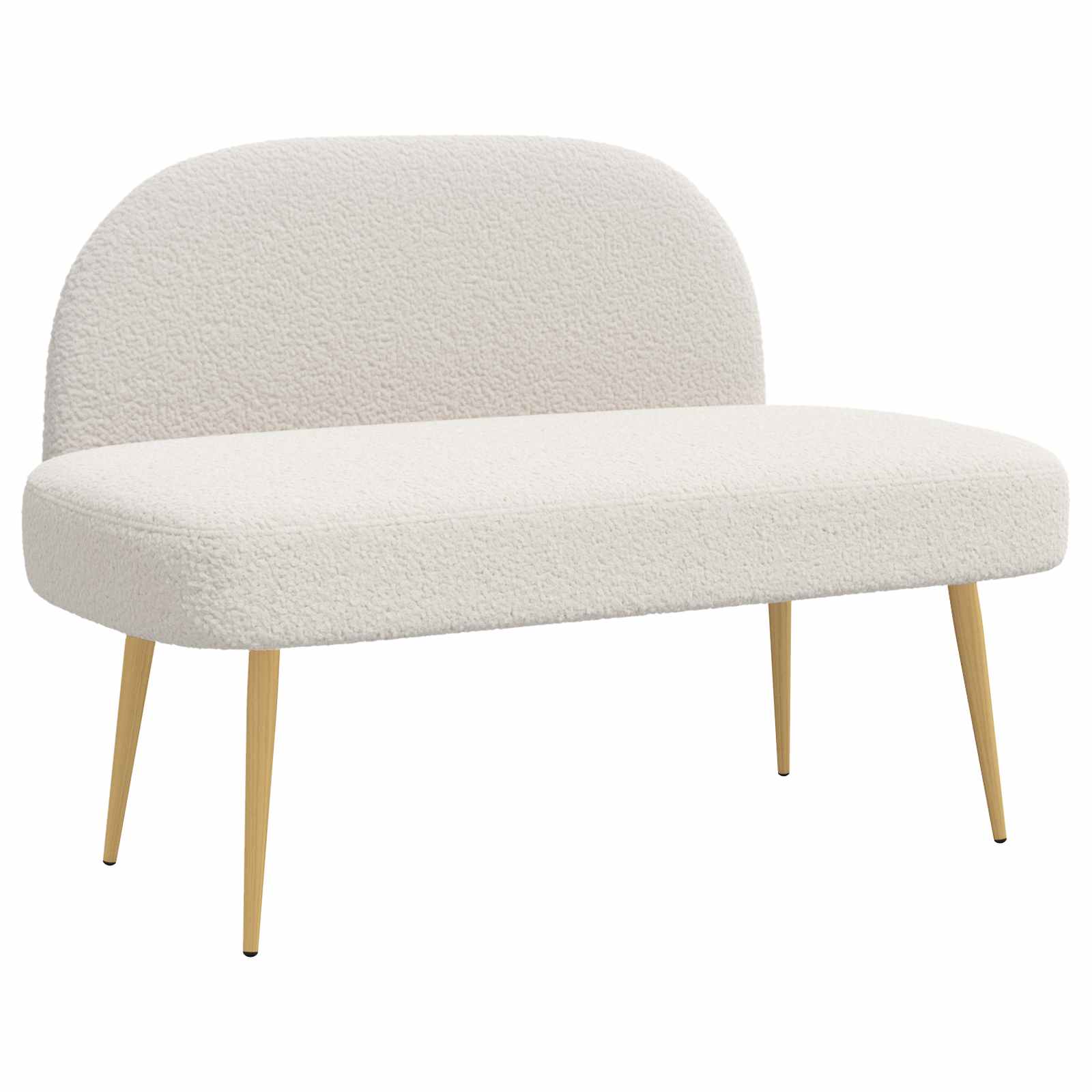 Banc Rembourré Avec Dossier Crème 110 X 60 X 76 Cm Bouclé Vidaxl