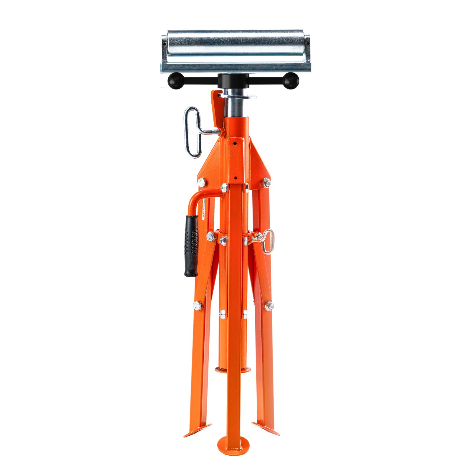 Support à rouleaux pliable en acier 45, hauteur réglable 700-1320 mm, charge 1134 kg, orange