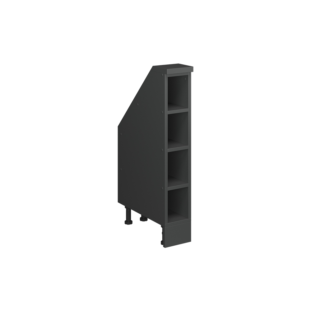 Küchenschrank Für Dachschrägen R-line, Anthrazit, 15 Cm Mit 4 Fächern, Vicco