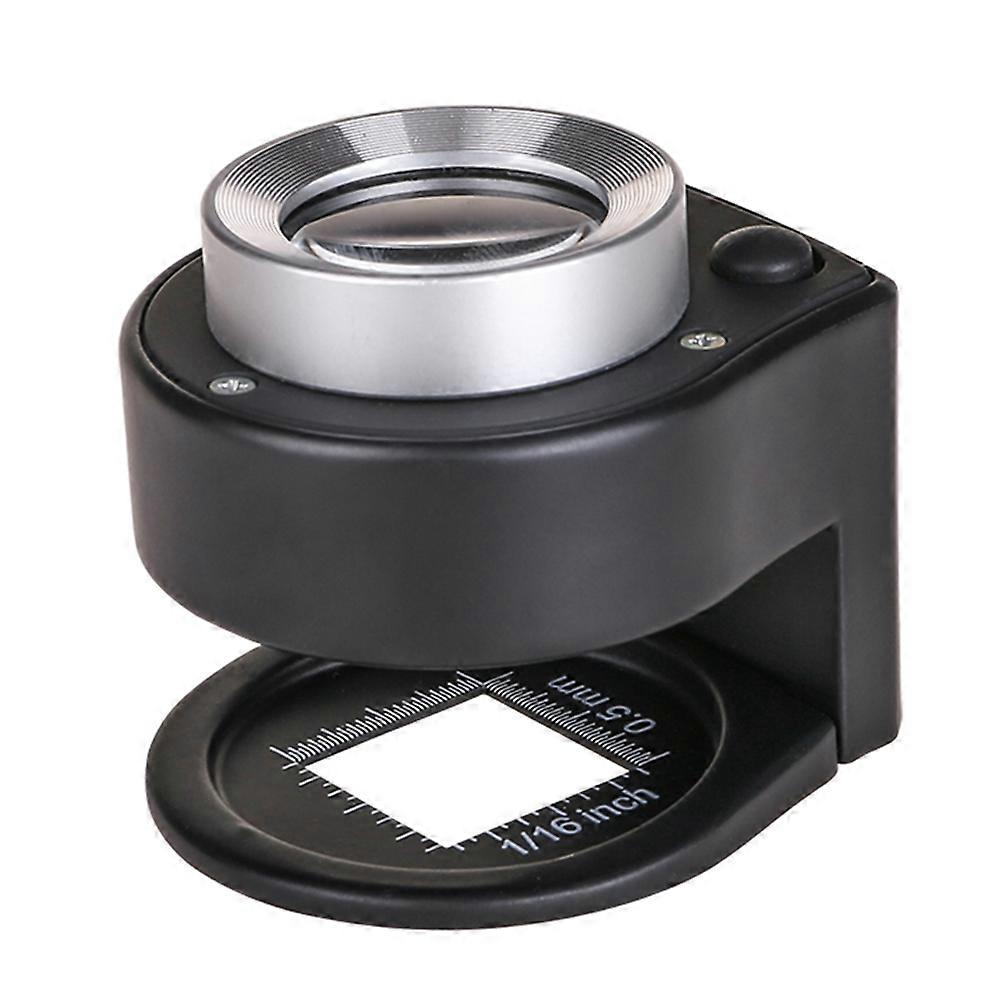 Loupe de poche pliable 30x avec lentille en verre optique et 6 LED UV, étui en cuir