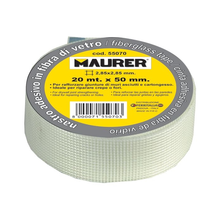 Retina Adesiva Nastro Per Cartongesso Mm 50 X 20 Mt Per Giunti