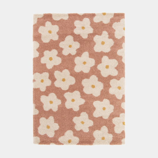 Décoweb - Tapis Fleurs Maximalistes - Apolline - Rose - 120 X 170 Cm
