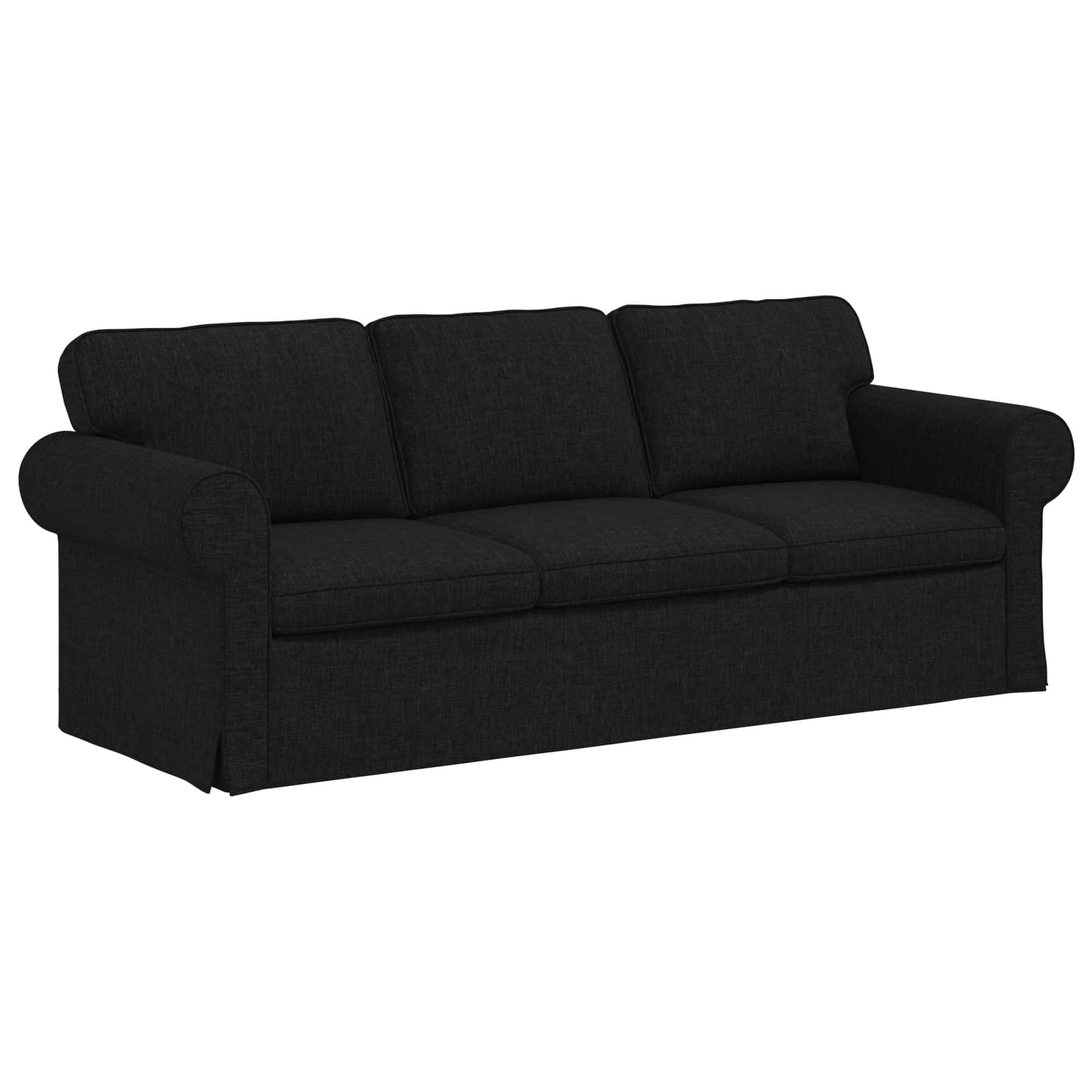 Sofa Black 215 X 82 X 80 Cm Fabric Vidaxl