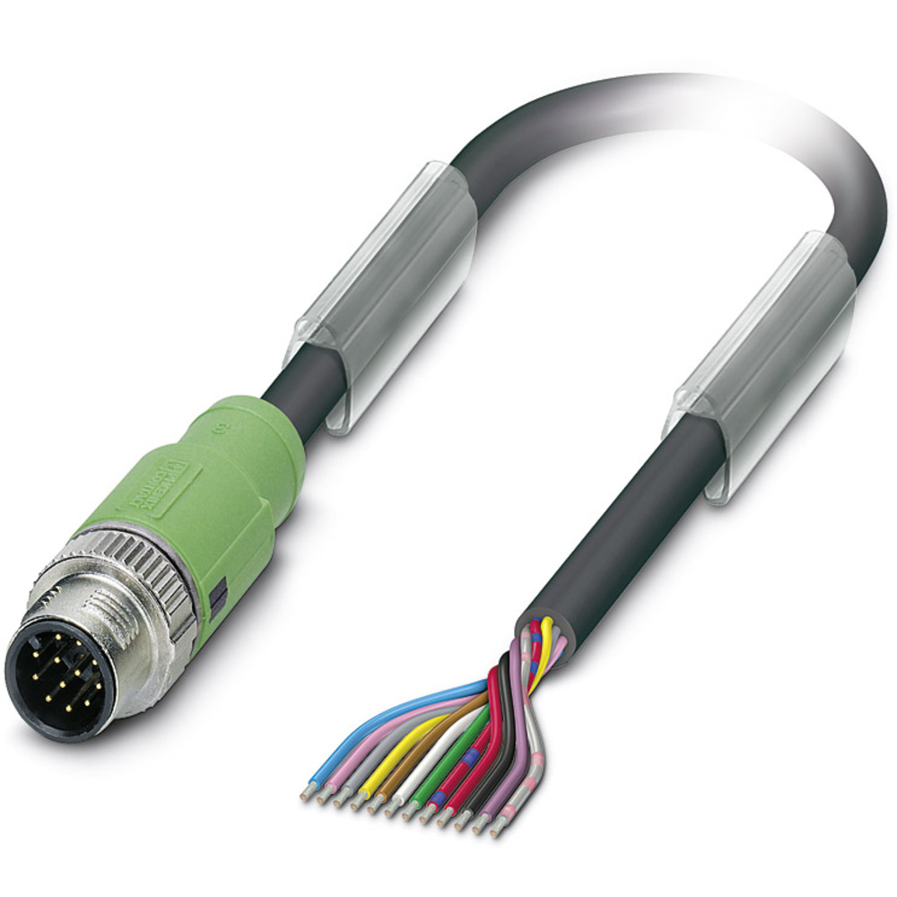 Phoenix Contact Schwarz - 1554775 Sensor-/Aktor-Steckverbinder, Konfektioniert M12 Stecker, Gerade 1.50 M Polz
