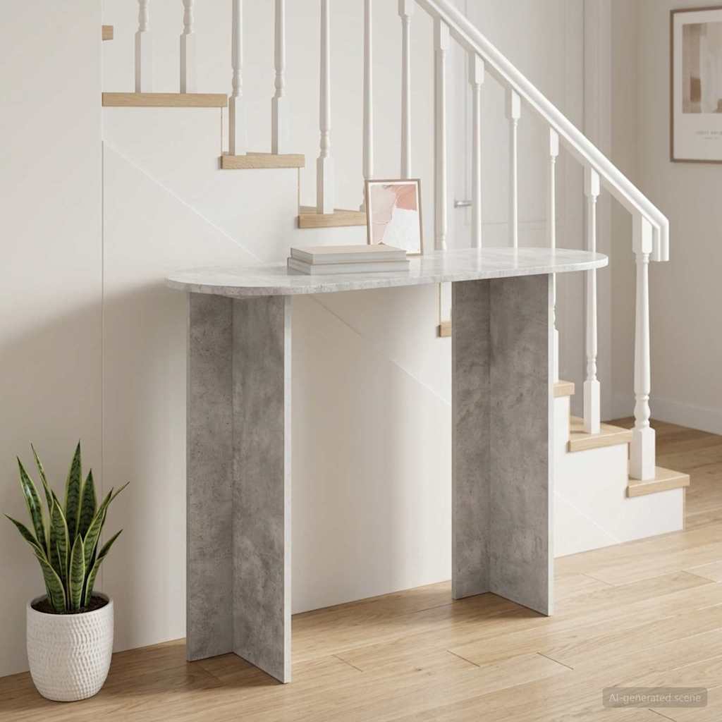 Vidaxl Table Console Gris Béton 100 X 39,5 X 75 Cm Bois D'Ingénierie