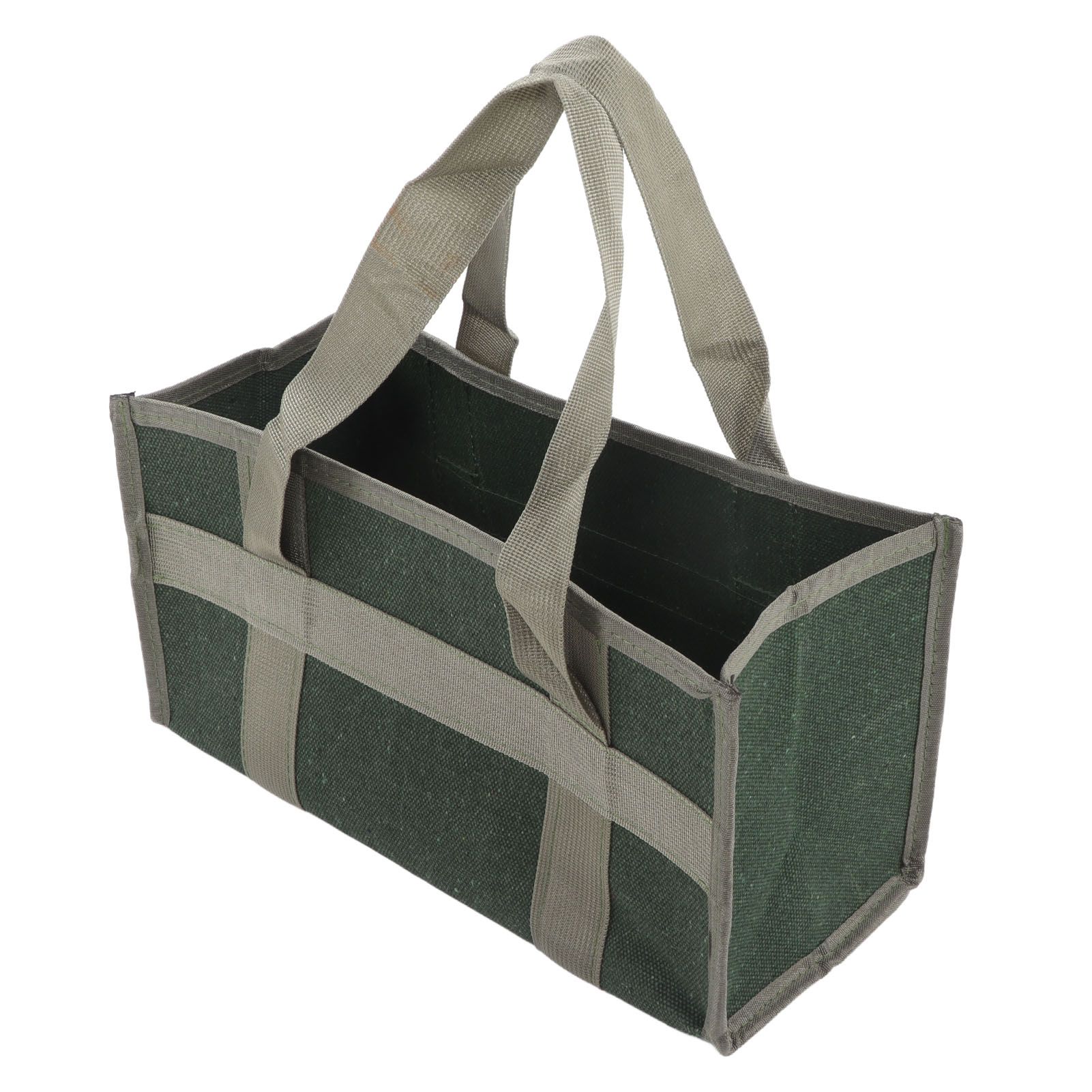 Sac à outils à large ouverture en toile vert olive, 35 x 17 x 17 cm, grande capacité