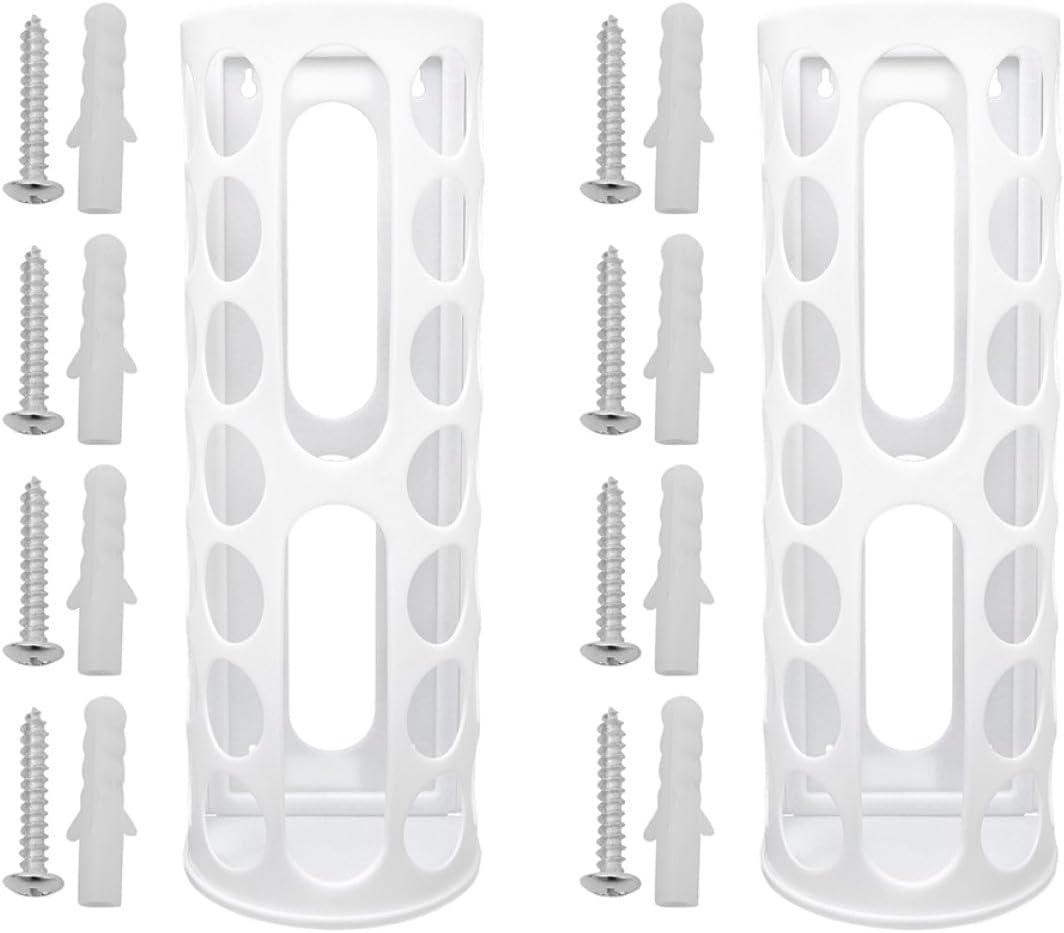 Organisateur mural de rouleaux de vinyle adhésif, plastique blanc, 14 trous, lot de 2