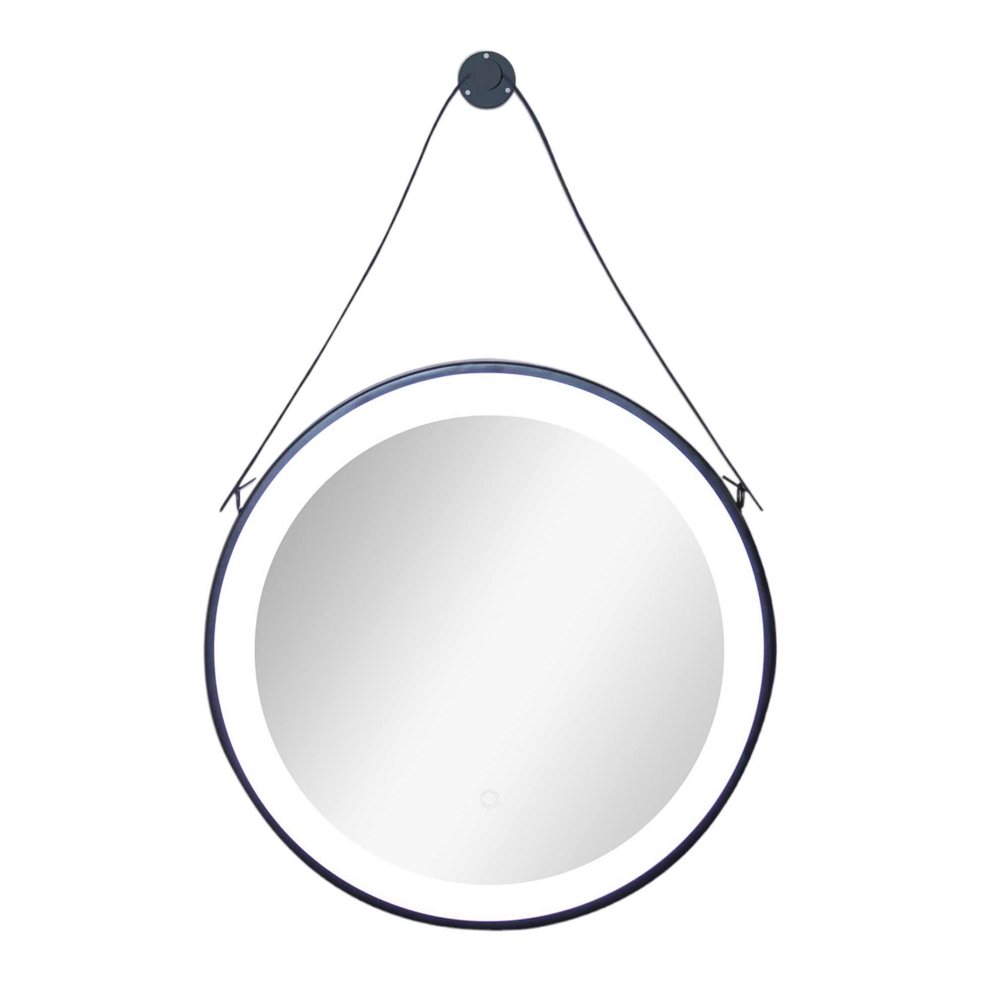 Sanotechnik Schwarz Spiegel Mit Indirekter Beleuchtung Hanger 60X60 Cm
