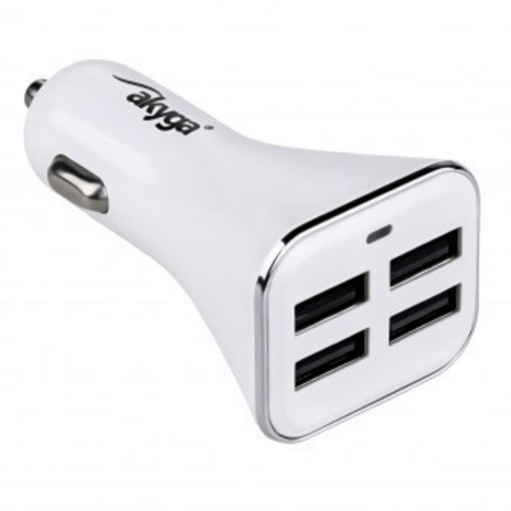 Akyga Usb Ladegerät 34 W 4X Usb-A Weiß Kfz