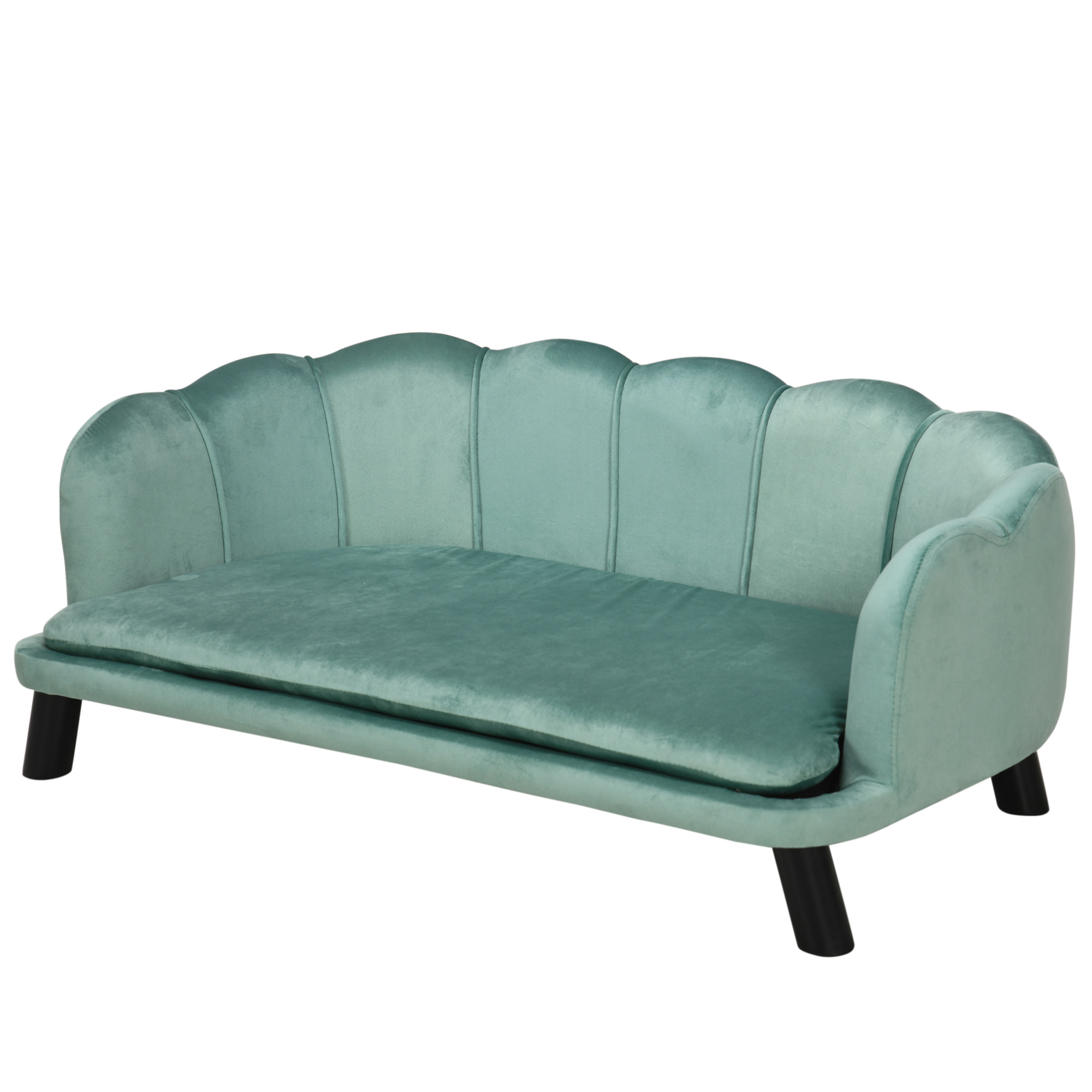 PawHut Canapé Chien Chat sur Pied Design Unique Accoudoir et Dossier 98 5 x 60 5 x 35 5 cm Vert