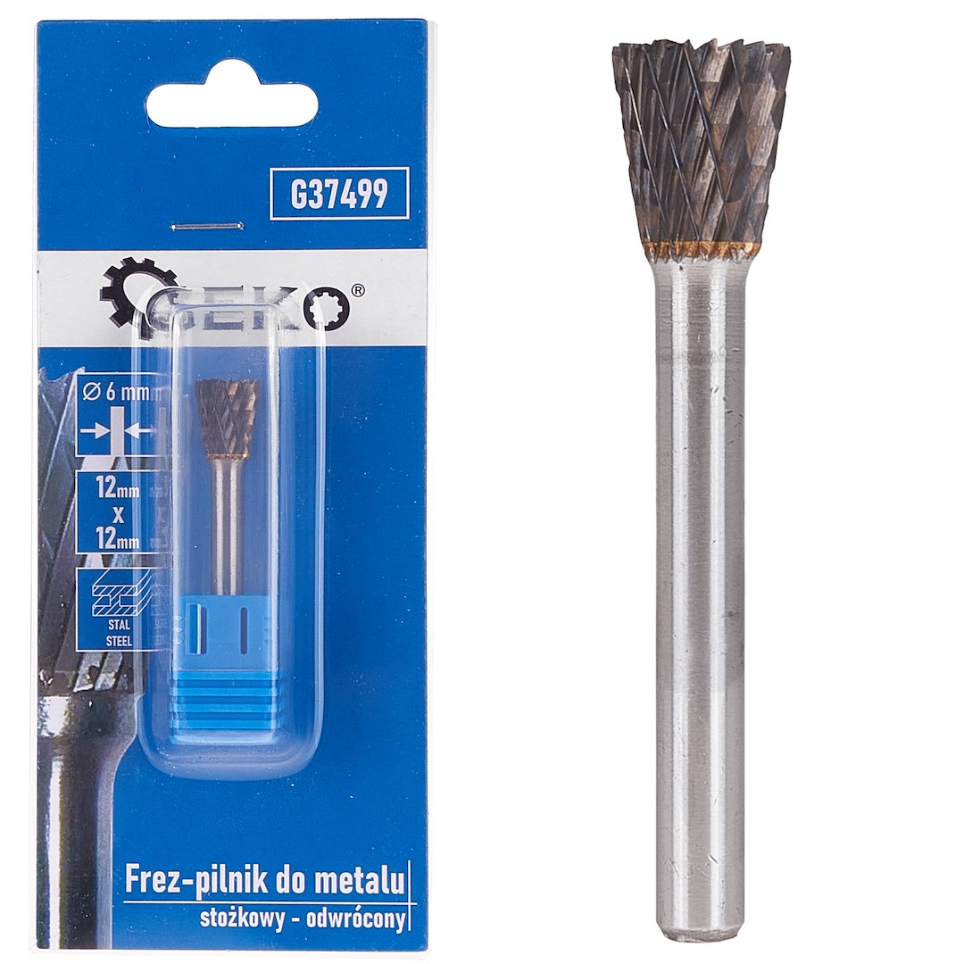 Import Wolframkarbid-metallschneidfeile 12x12mm, 6mm Schaft (umgekehrt Konisch) (300)