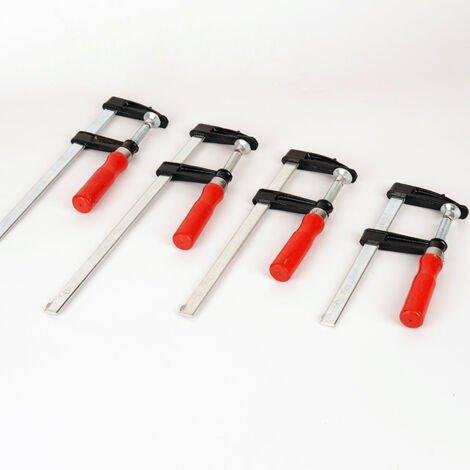 Serre-joint menuisier en acier à outils, mâchoires à couvercles souples, filetage trapézoïdal antidérapant, lot de 4