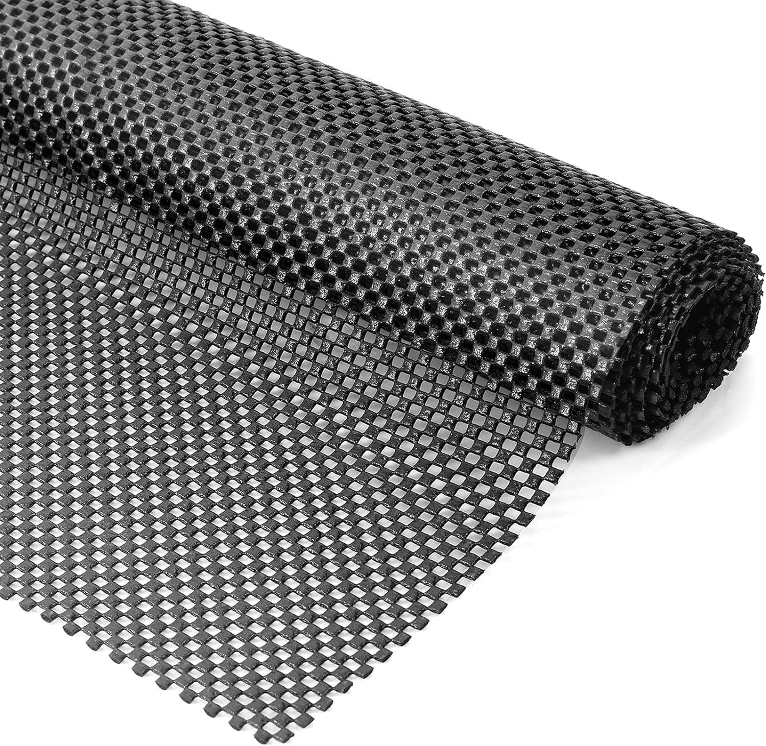 Tapis antidérapant PVC 50 x 200 cm, découpable, grille ouverte, noir