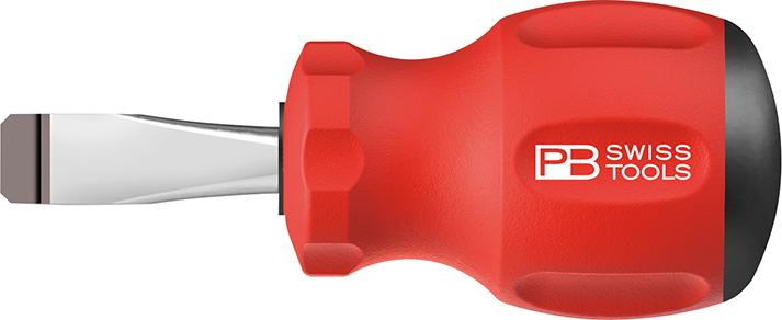 Pb Swiss Tools - Schraubendreher Stubby Schlitz 6,5X1 X 30Mm, Swissgrip