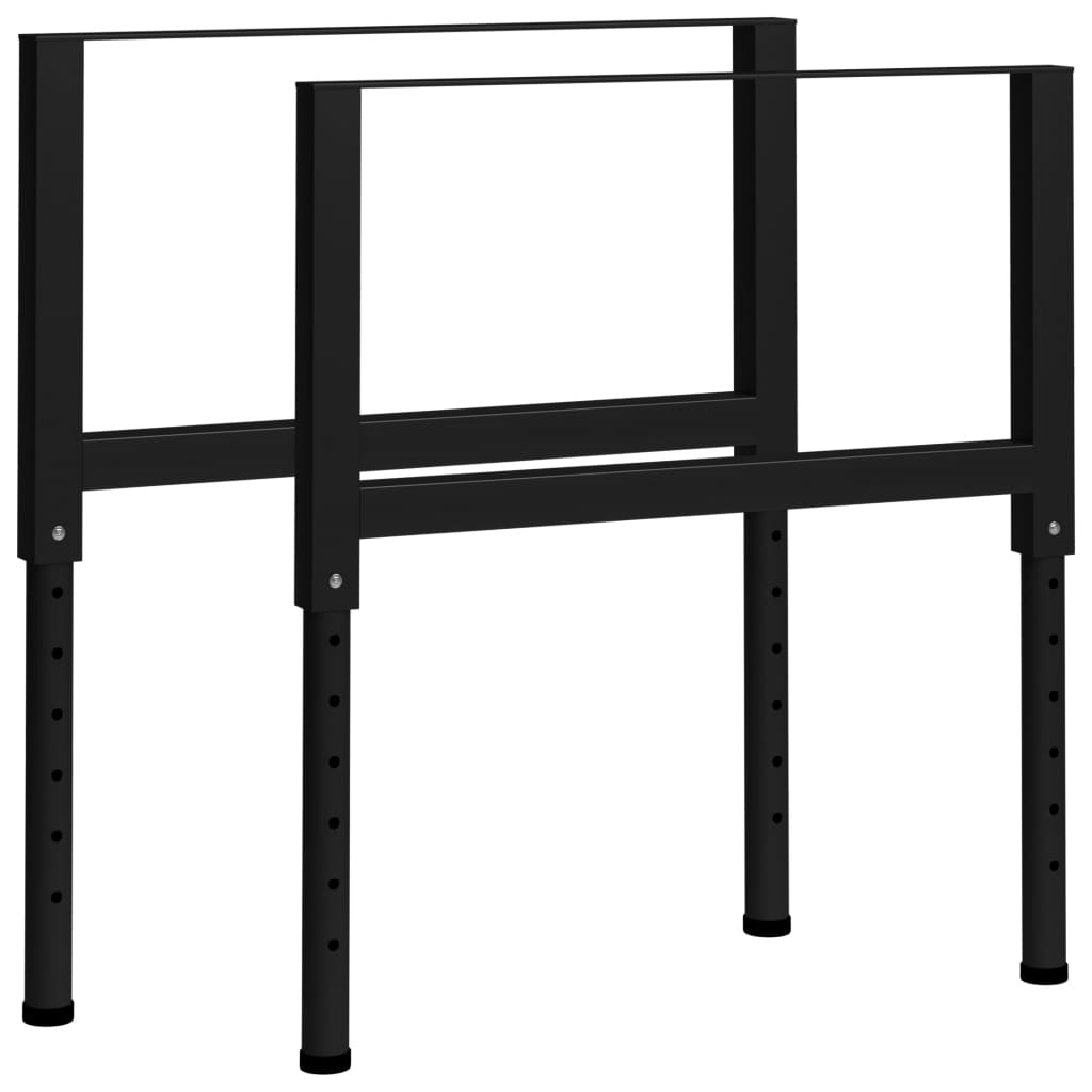 Vidaxl Schwarz - Werkbankgestell Verstellbar 2 Stk. Metall 85X(69-95,5) Cm