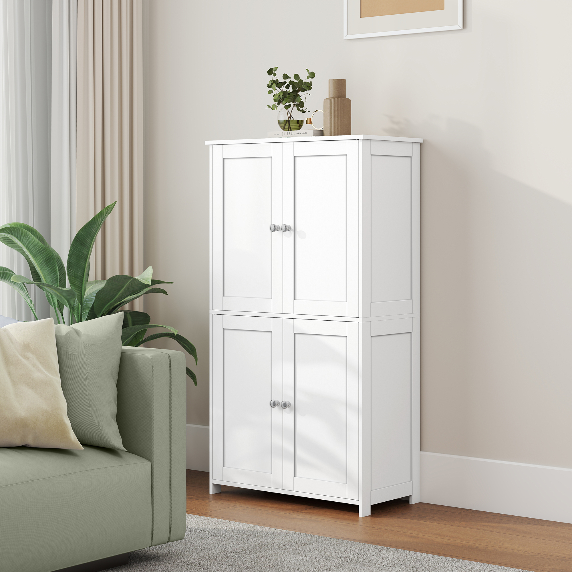 Vasagle – Armoire Haute De Rangement Pour Cuisine – 4 Portes – 2