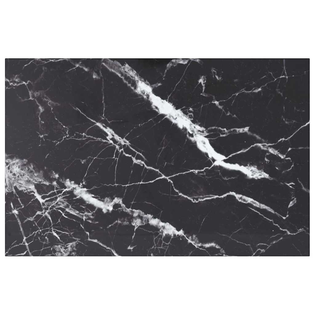 Vidaxl Dessus De Table Noir 100x62 Cm 8 Mm Verre Trempé Design Marbre