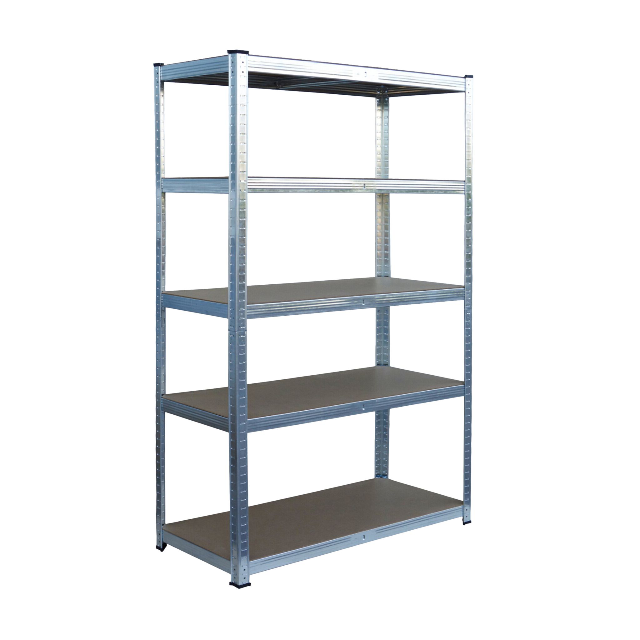 Relaxdays Heavy-duty Shelving Unit, 5 Shelves, Hwd, 200 X 100 X 40 Cm, Up To 875 Kg, Cellar & Garage, Steel, Silver