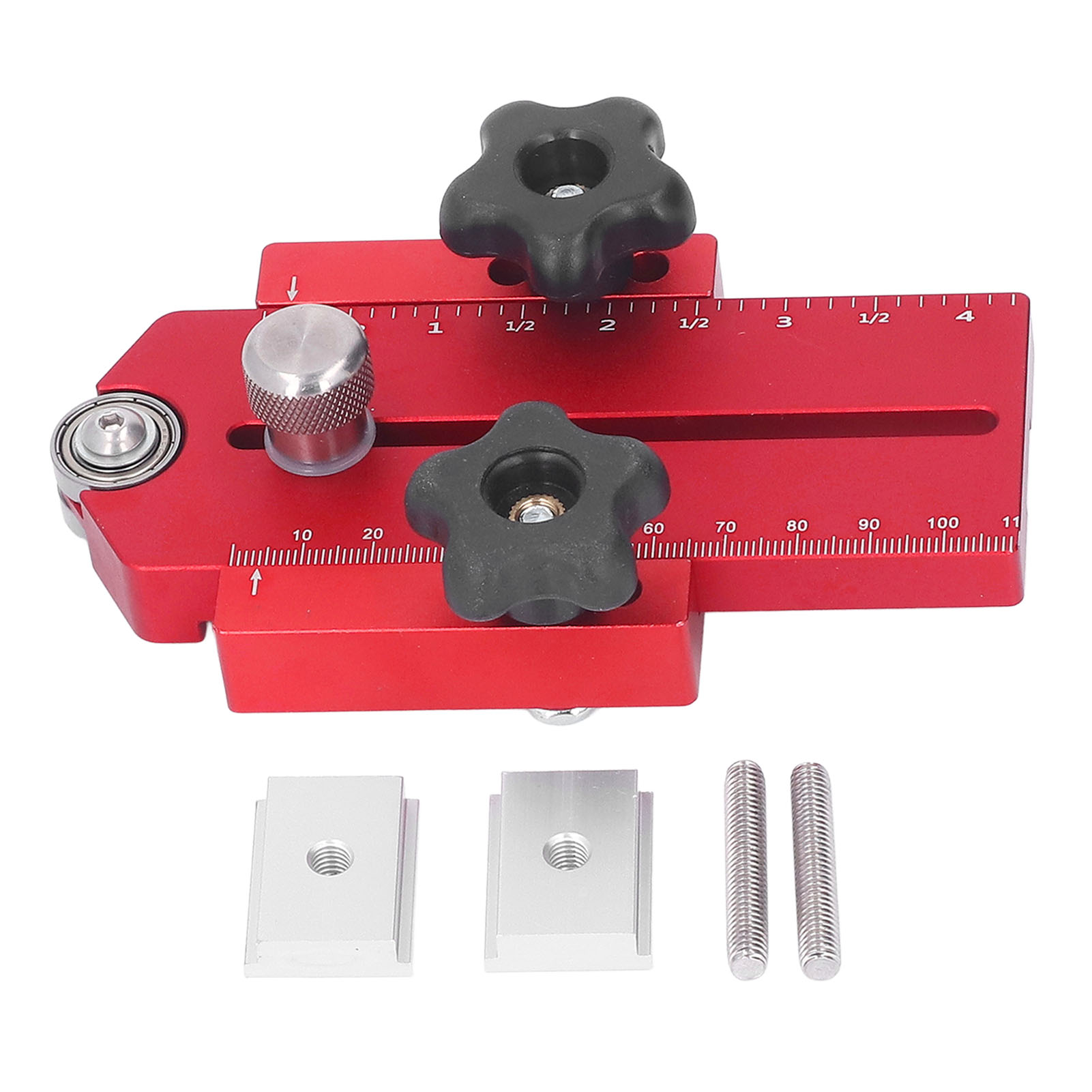 Guide de refente rétractable en alliage d'aluminium anodisé, pour scie à table, rouge
