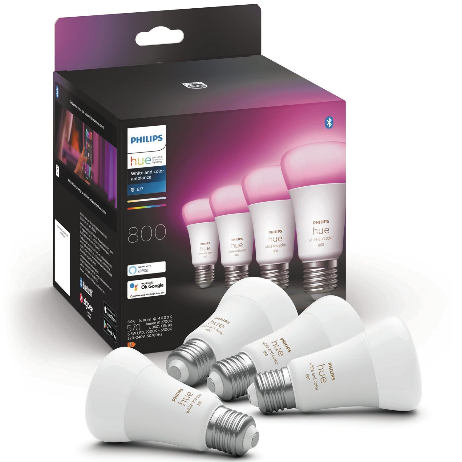 Philips Hue Color A60 E27 806 Lumen 4er-Pack - Bild 5