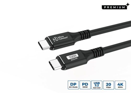MicroConnect Premium USB-C cable 1.5m (1.50 m, USB 3.2 Gen 2x2, 100 W), USB Kabel - Bild 3