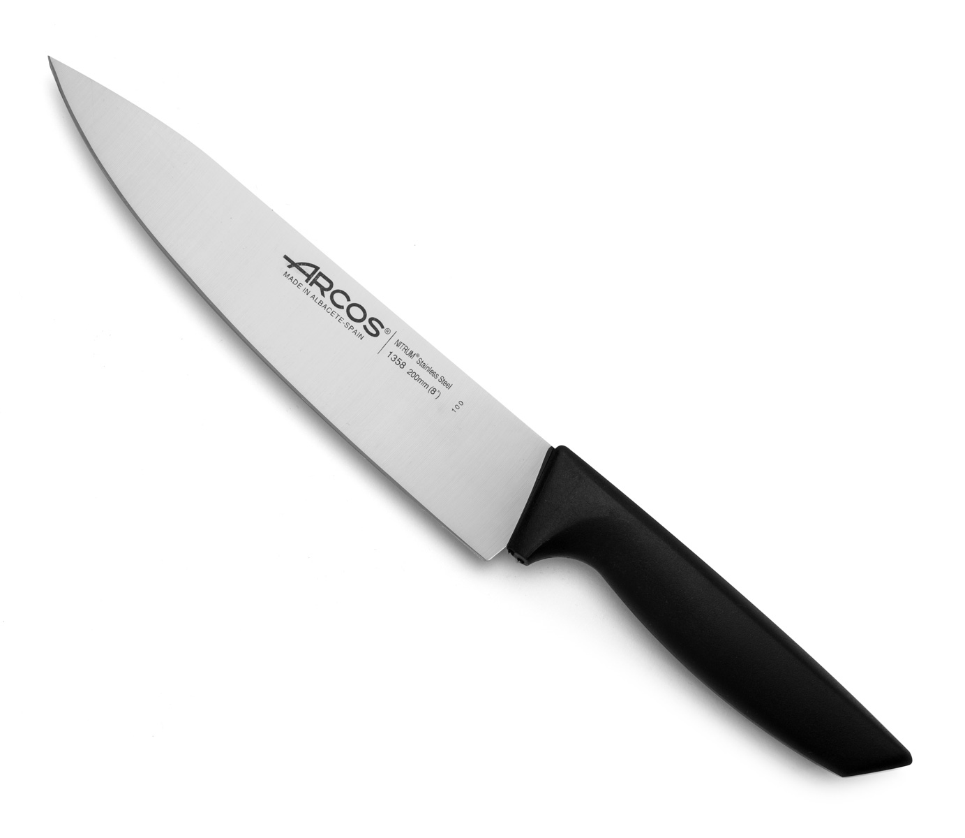Arcos Schwarz Küchenmesser Nizza 135800 Edelstahl Nitrum Und Mango Polypropylenmesser Mit 20 Cm Klinge In Blisterverpackung